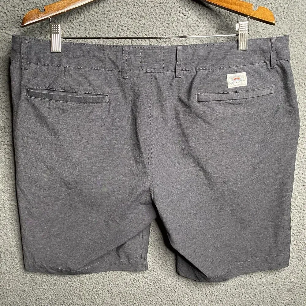 FAHERTY All Day Short Men's Size 38 Gray 9 Inch Inseam Stretch Pockets
